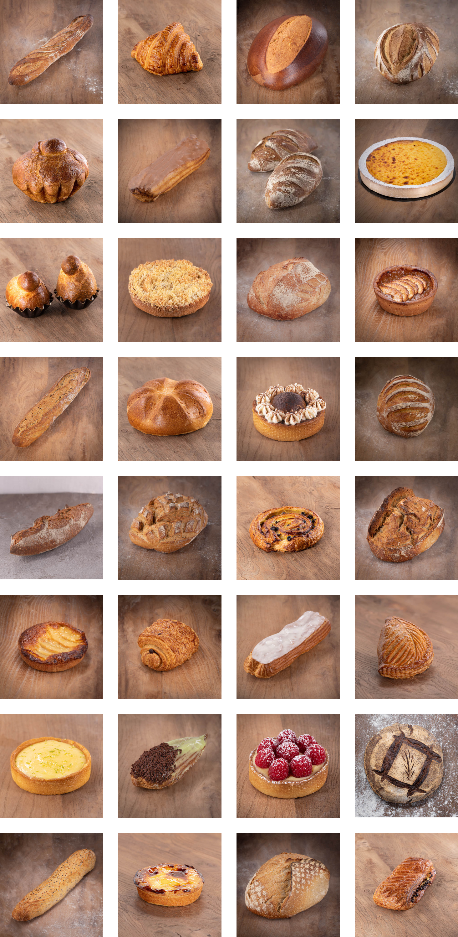 Mlle Rose Bakery mosaic of breads and pastries